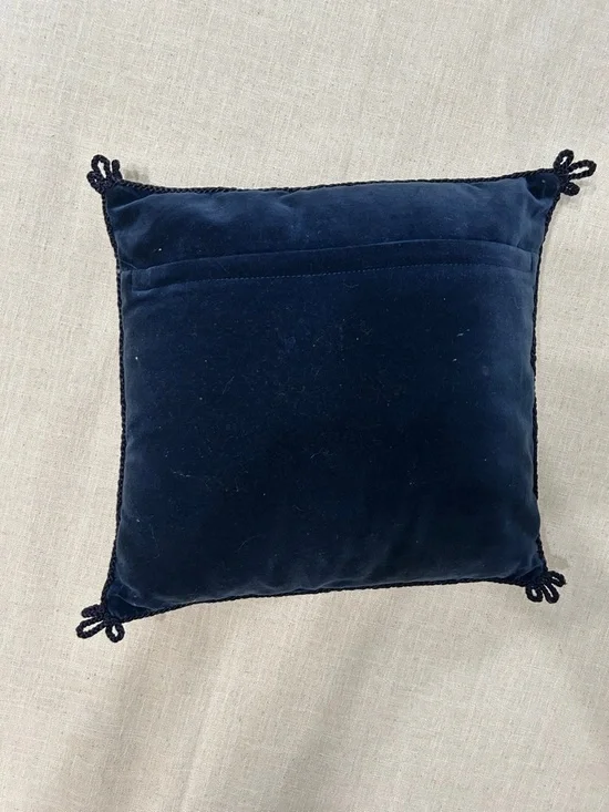 Vintage Lillian Vernon Needlepoint Fruit Pillow with Red Apples and Velvet Back - Picture 3 of 10